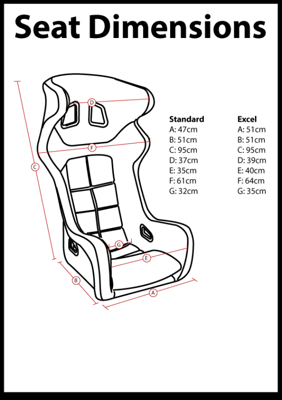 Corbeau Revenge Seat Dimensions